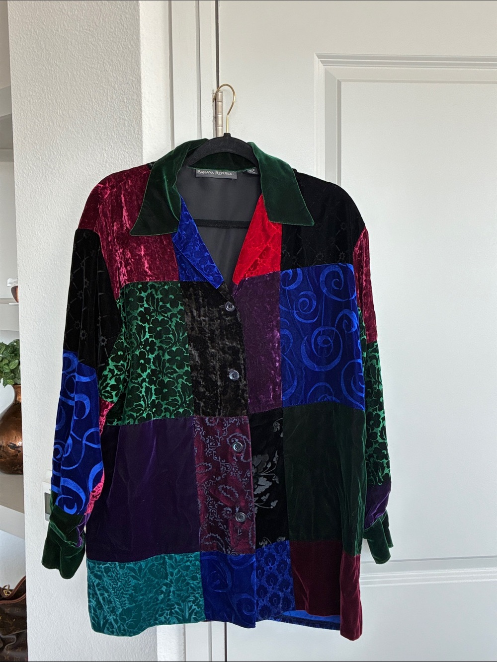 Banana Republic Multicolor Velvet Patchwork Blazer